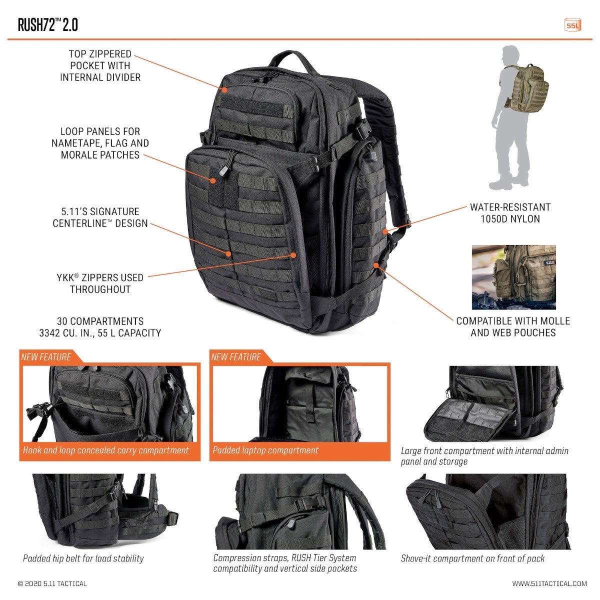 5.11 Tactical Rush 72 Backpack 2.0 | Tactical Gear Australia Tactical Gear