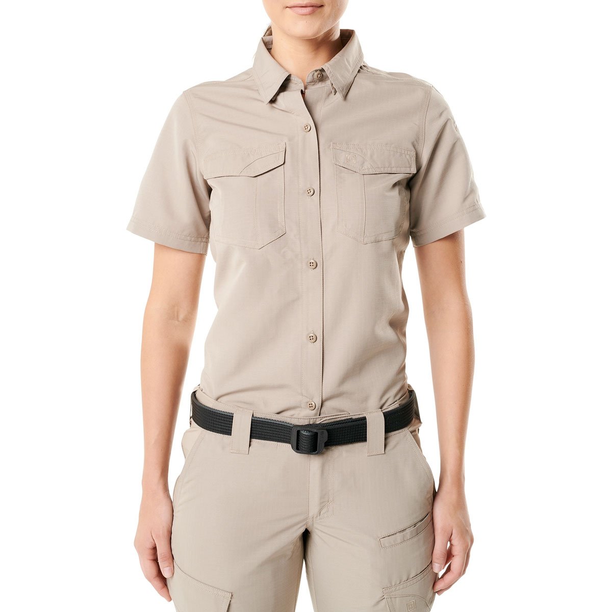 5.11 Tactical Womens Fast Tac Short Sleeve Shirt Shirts 5.11 Tactical Khaki X-Small Tactical Gear Supplier Tactical Distributors Australia