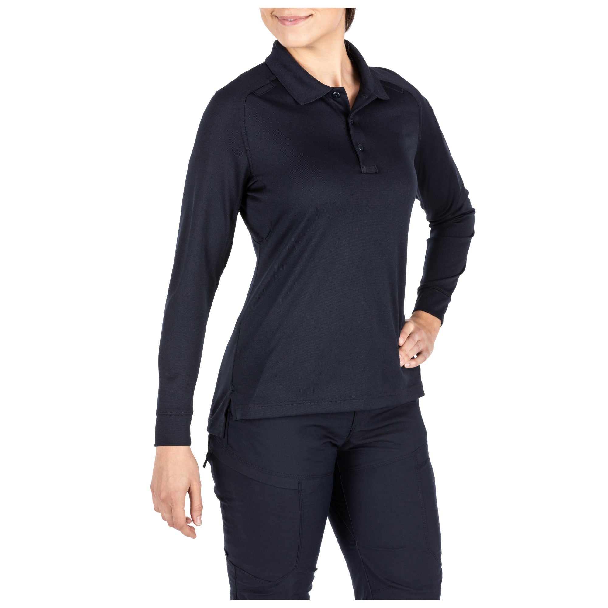 5.11 Tactical Women's Performance Long Sleeve Polo Dark Navy Long Sleeve Shirts 5.11 Tactical Tactical Gear Supplier Tactical Distributors Australia