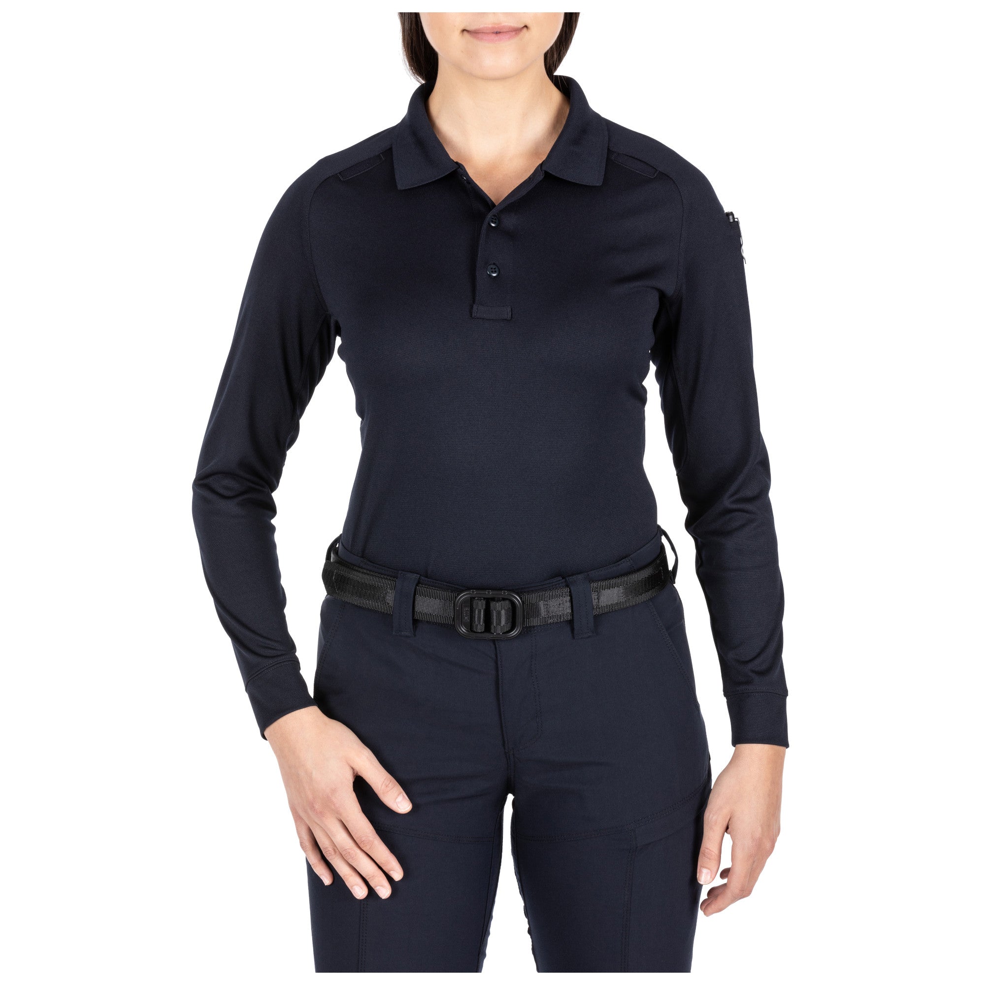 5.11 Tactical Women's Performance Long Sleeve Polo Dark Navy Long Sleeve Shirts 5.11 Tactical Tactical Gear Supplier Tactical Distributors Australia