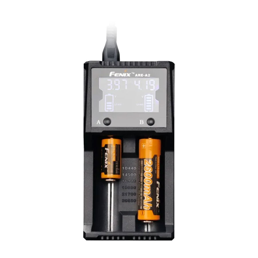 Fenix Flashlights Digital Smart Charger 2 Bay Black ARE-A2