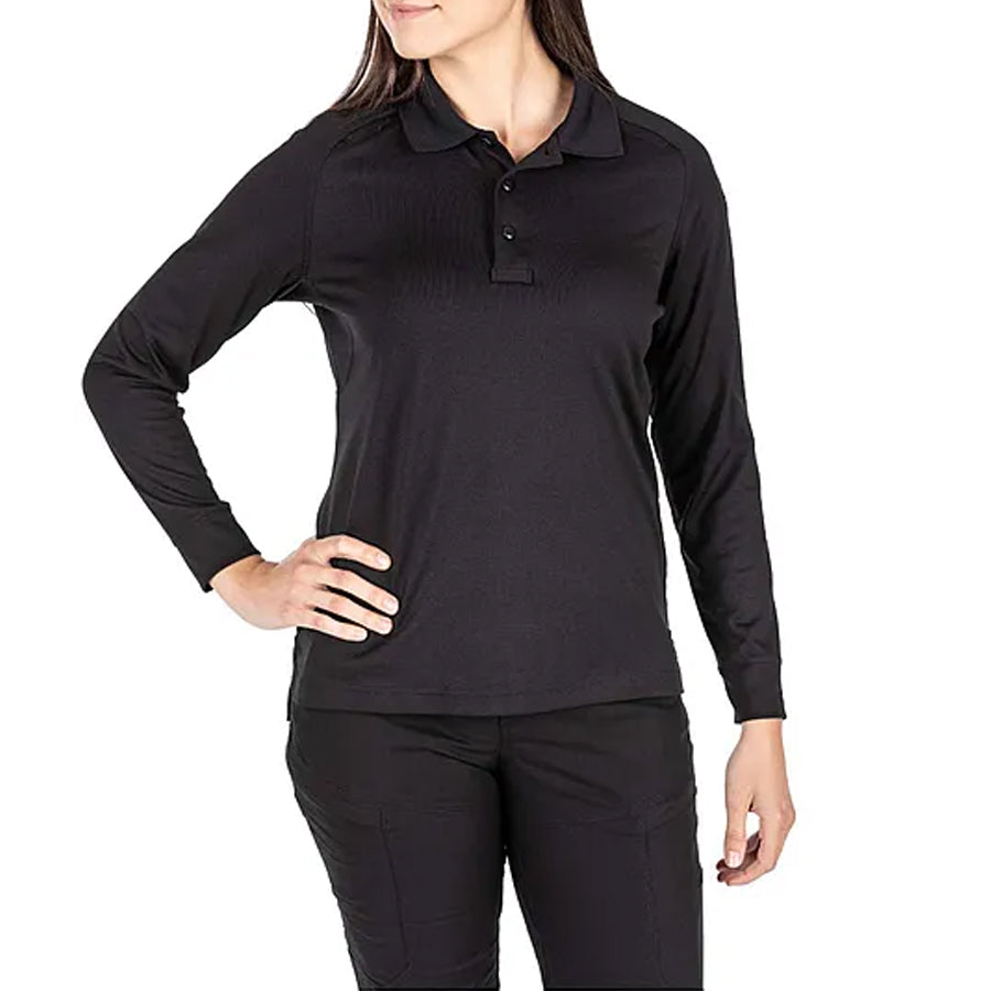 5.11 Tactical Women's Performance Long Sleeve Polo Black
