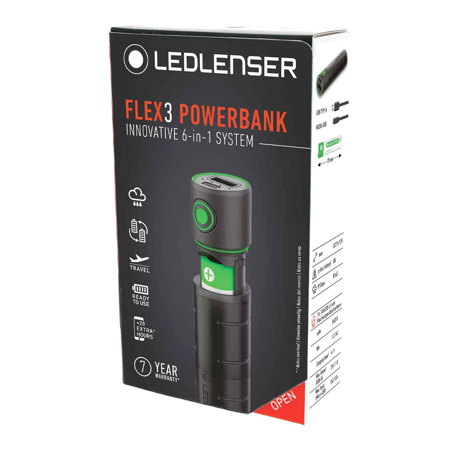 Ledlenser Powerbank Flex3 3400mAh Includes 1 x 18650 Li-ion 3.6v Rechargeable Battery