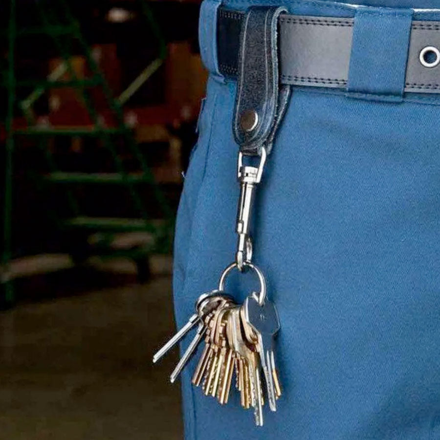 KEY-BAK Bolt Snap Key Ring with Detachable Leather Strap