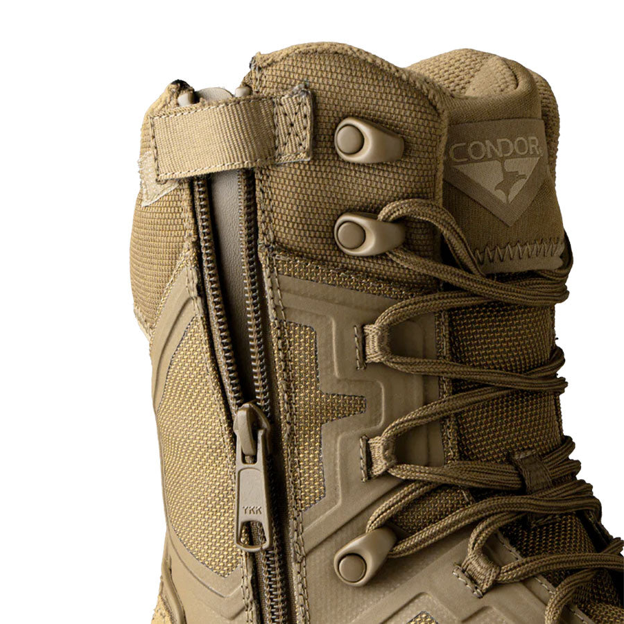 Condor Brigade 8" Tactical Boots - Zip Coyote Brown