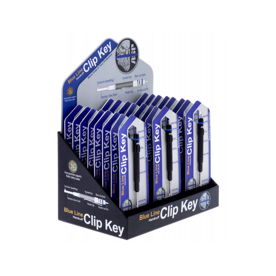 ASP Blue Line Handcuff Key 24 Piece Display