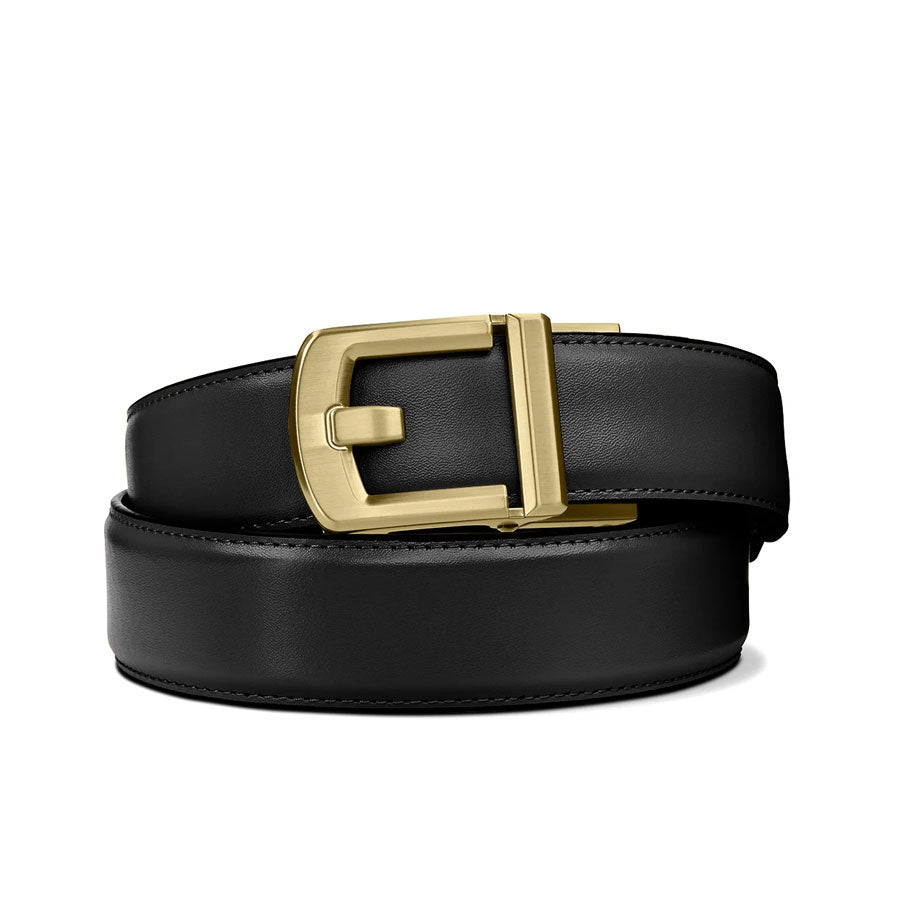 KORE Essentials Black Leather Gun Belt 1.5" with X8 Brass Buckle