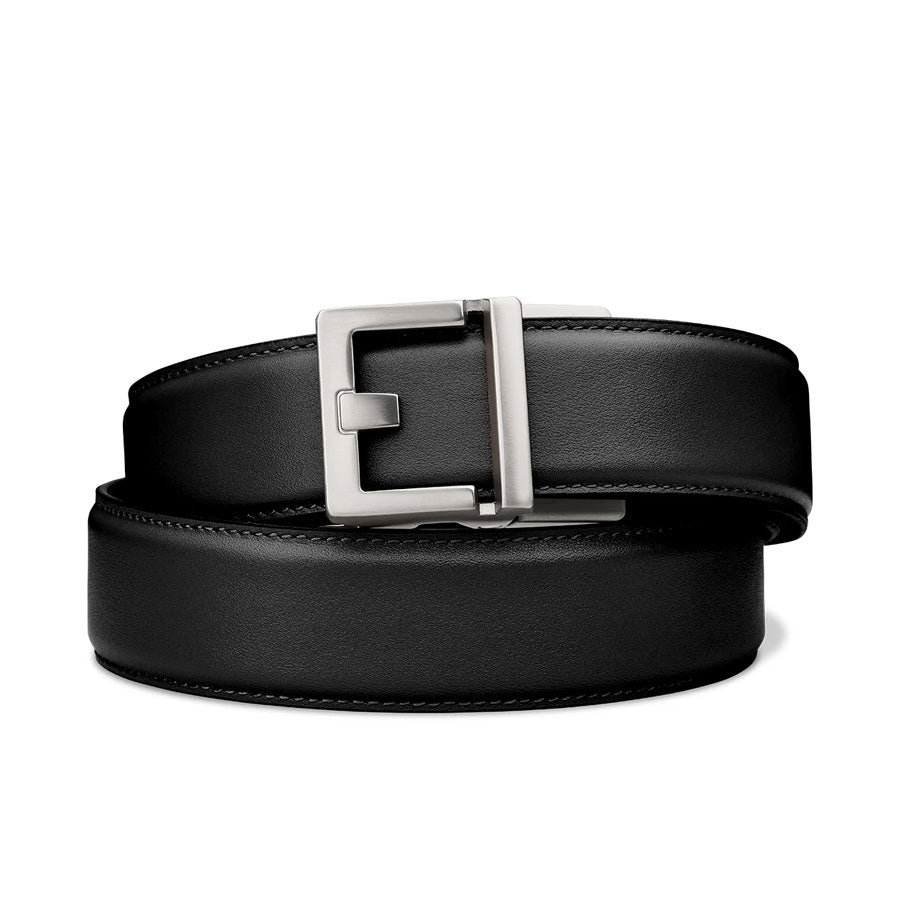 KORE Essentials Black Leather Gun Belt 1.5" with X9 Nickel Buckle