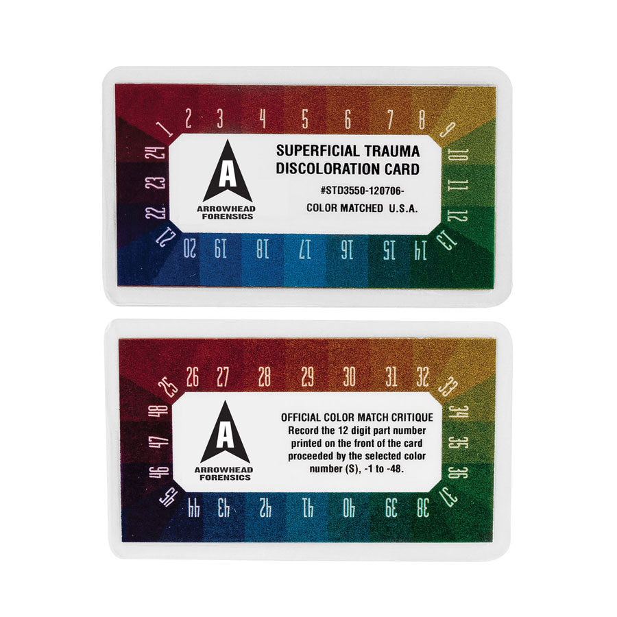 Arrowhead Forensics Superficial Trauma Discoloration Cards - 2.25” x 3.75” Card 2