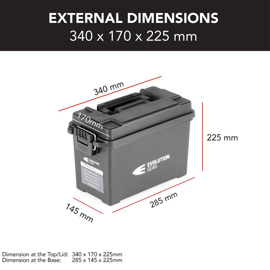 Evolution Gear Medium Ammunition Case Weatherproof Ammo Box / Dry Box