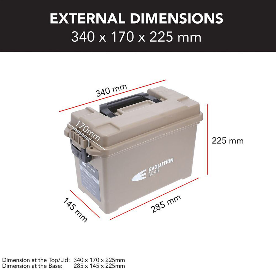 Evolution Gear Medium Ammunition Case Weatherproof Ammo Box / Dry Box