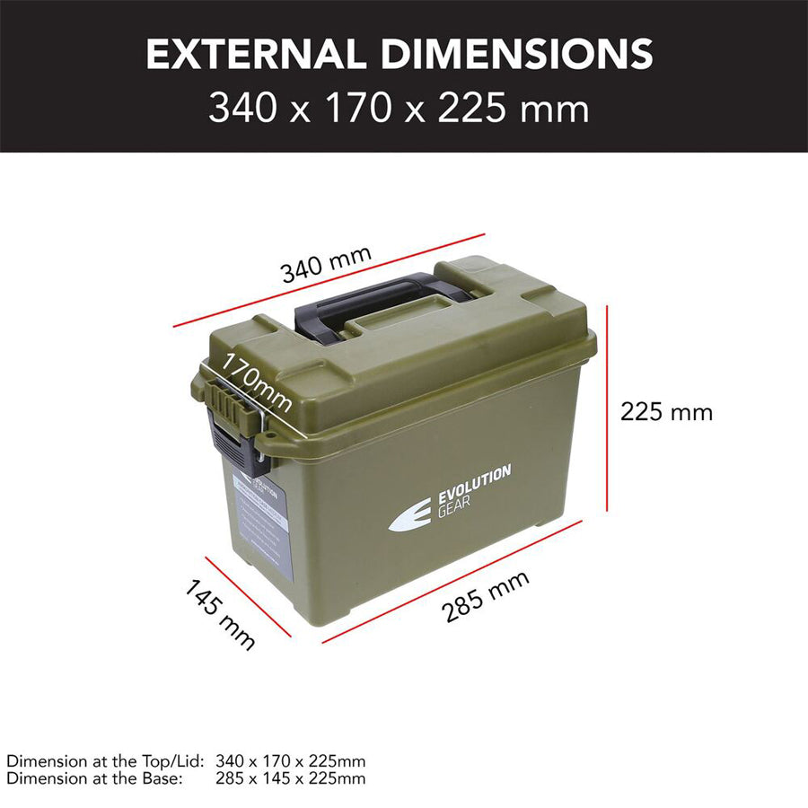 Evolution Gear Medium Ammunition Case Weatherproof Ammo Box / Dry Box