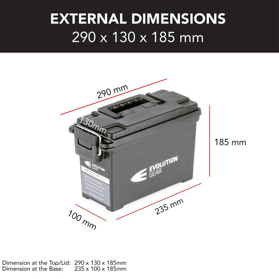 Evolution Gear Small Ammunition Box Weatherproof Ammo Case / Dry Box