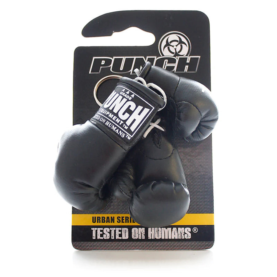 Punch Equipment Mini Boxing Gloves Key Ring Pack Black