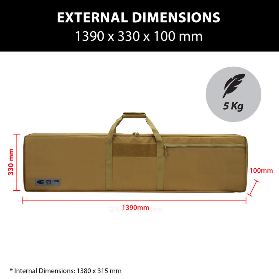 Evolution Gear 55 Inch Double Rifle Bag - Desert Tan