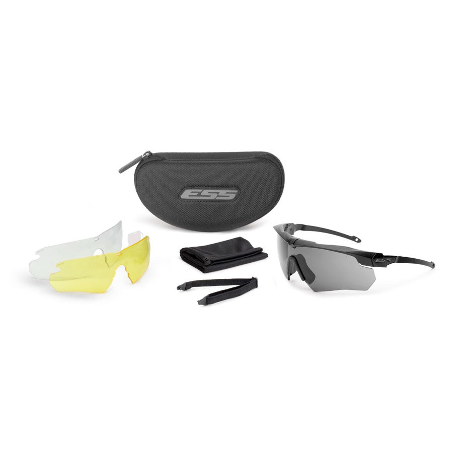 ESS Eye Safety Systems Crossbow Suppressor 3 Lens Kit Black with Clear, Smoke Gray &amp; Hi-Def Yellow