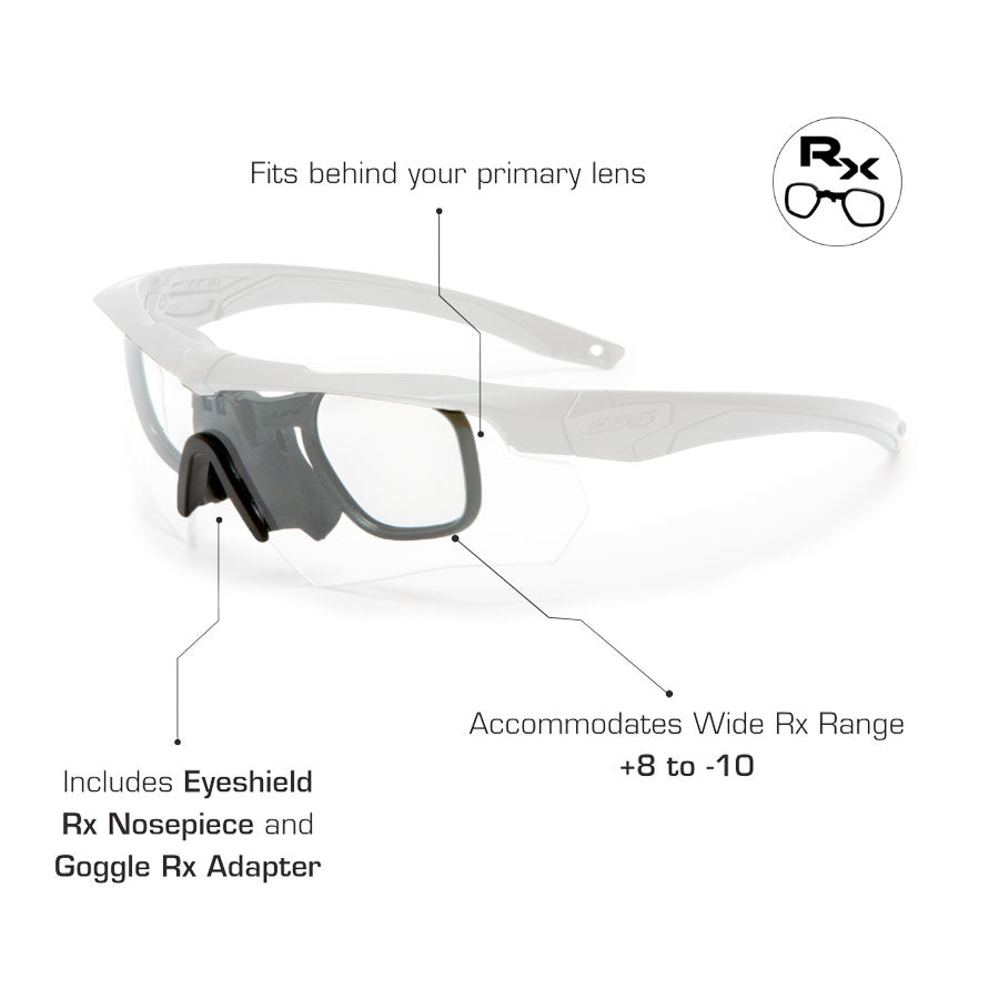 ESS Eye Safety Systems Crossbow Suppressor 3 Lens Kit Black with Clear, Smoke Gray &amp; Hi-Def Yellow