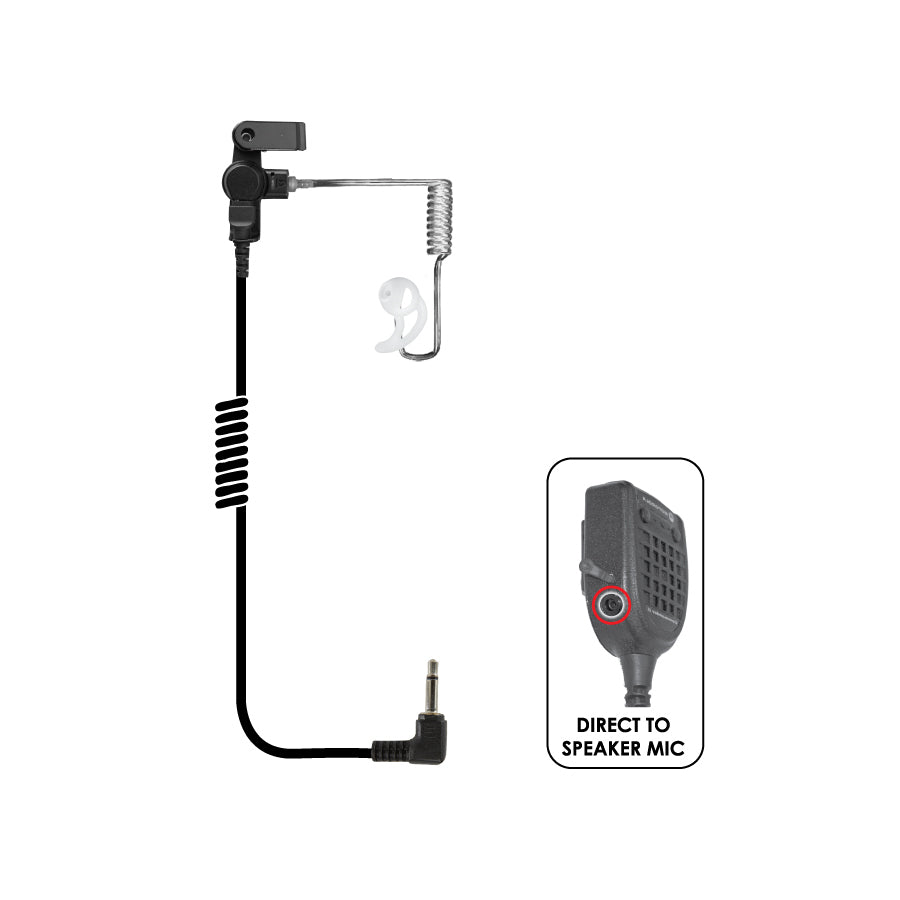 Earphone Connection Clear Acoustic Speaker Kit, with Left and Right Fin Ultra eartips, 6 inch coiled cable, 3.5mm connector