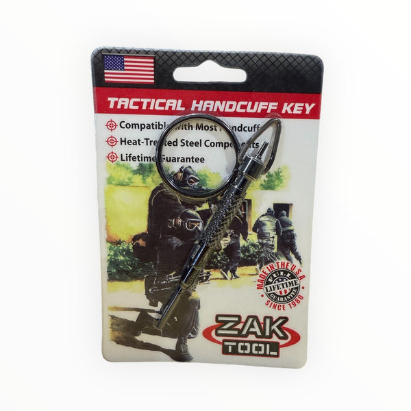 Zak Tool ZT-11P Tactical ProGrip Handcuff Key – Carbon Fiber Body, Round Swivel Head, Stainless Steel, Made In USA