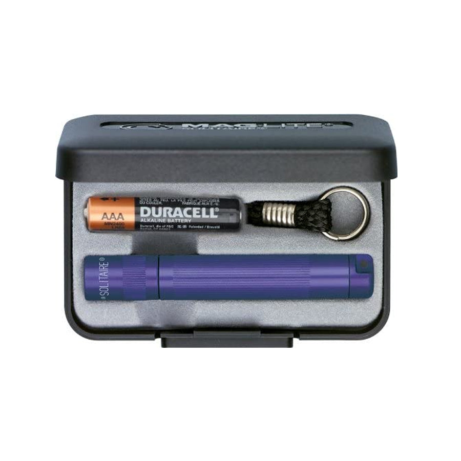 Maglite Solitaire AAA Incandescent Keychain Light in Presentation Box - Purple