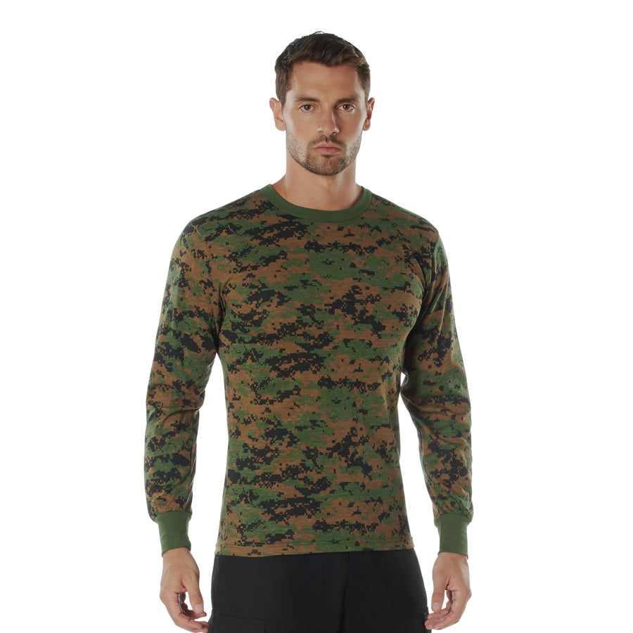 MilSpec Long Sleeve Digital Camo T-Shirt - Woodland Digital Camo