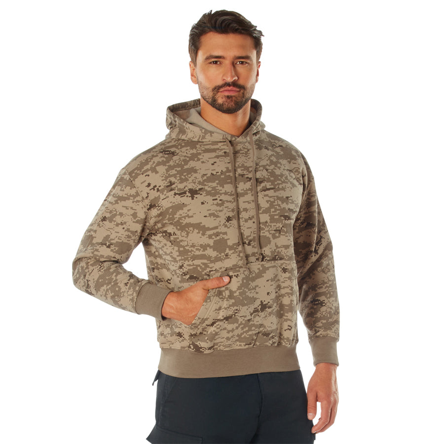 MilSpec Camo Pullover Hooded Sweatshirt - Desert Digital Camo Large