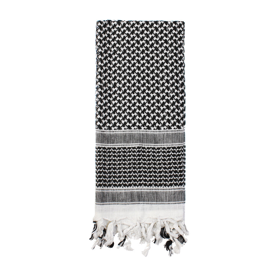 MilSpec Shemagh Tactical Desert Keffiyeh Scarf - Black / White