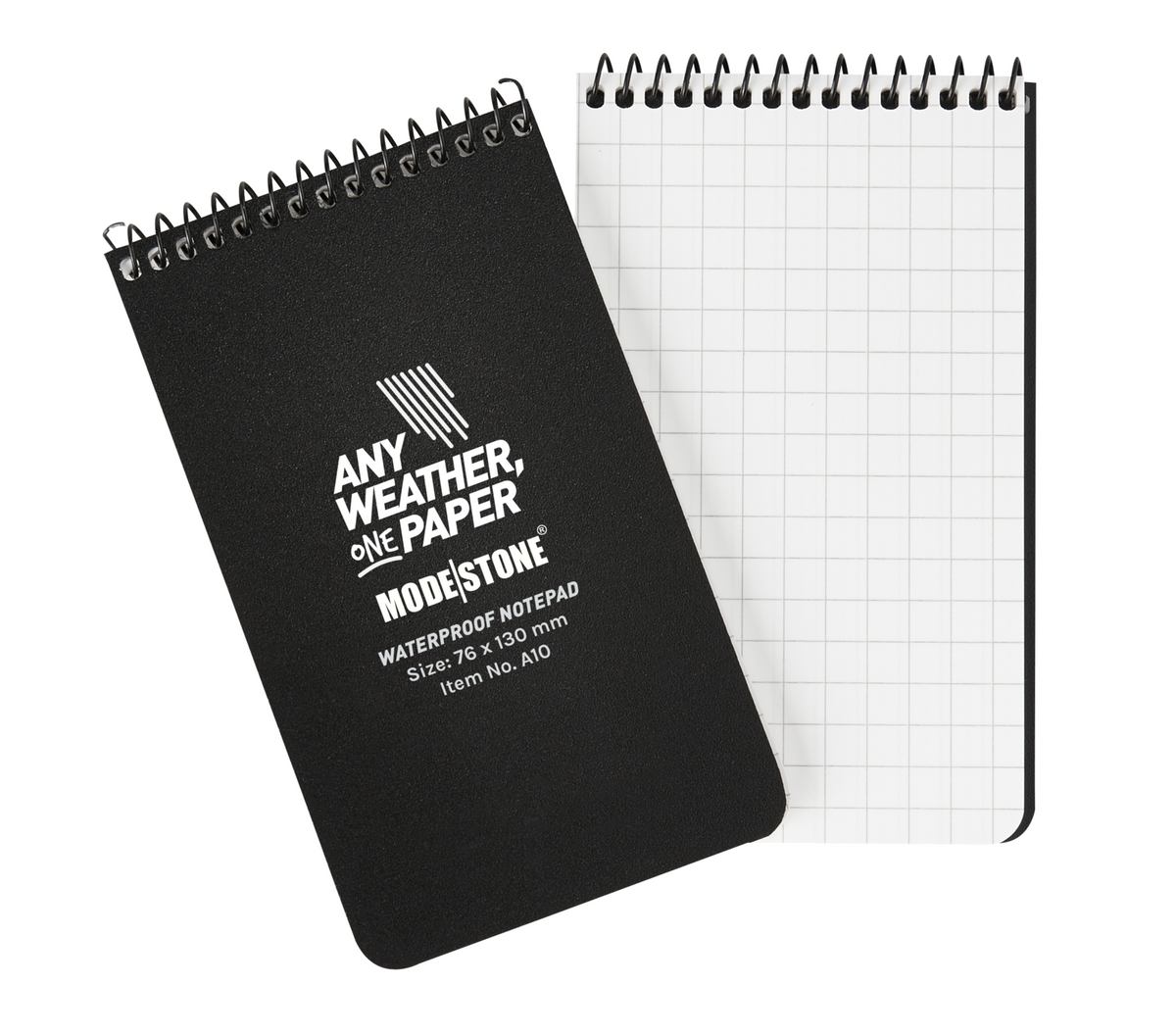 Modestone A10 Top Spiral Notepad 76x130mm 50 Sheets Black