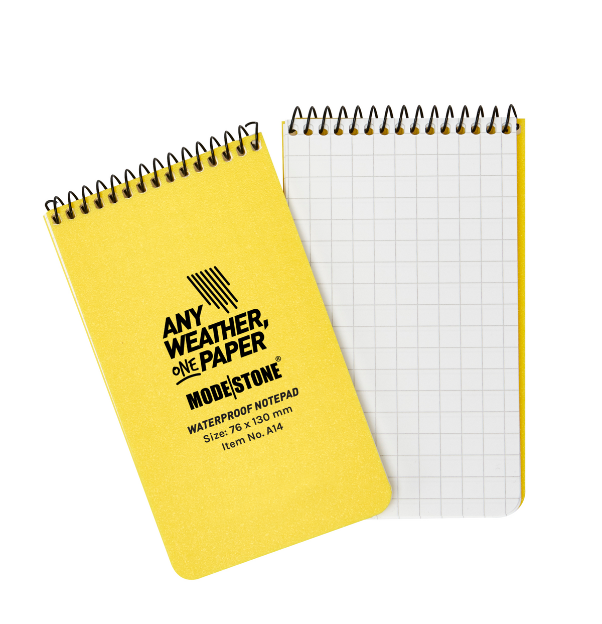 Modestone A14 Top Spiral Notepad 76x130mm 50 Sheets Yellow