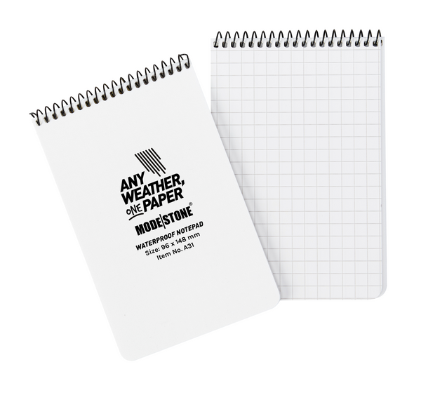Modestone A31 Top Spiral Notepad 96x148mm 50 Sheets White - Tactical Gear