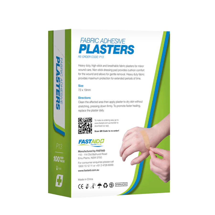 Warrior Medical FastAid P13 Adhesive Plasters Fabric 72 x 19mm 100 Pack