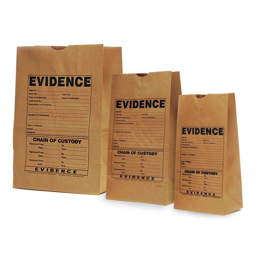 Arrowhead Forensics Printed Paper Evidence Bags 100/pk