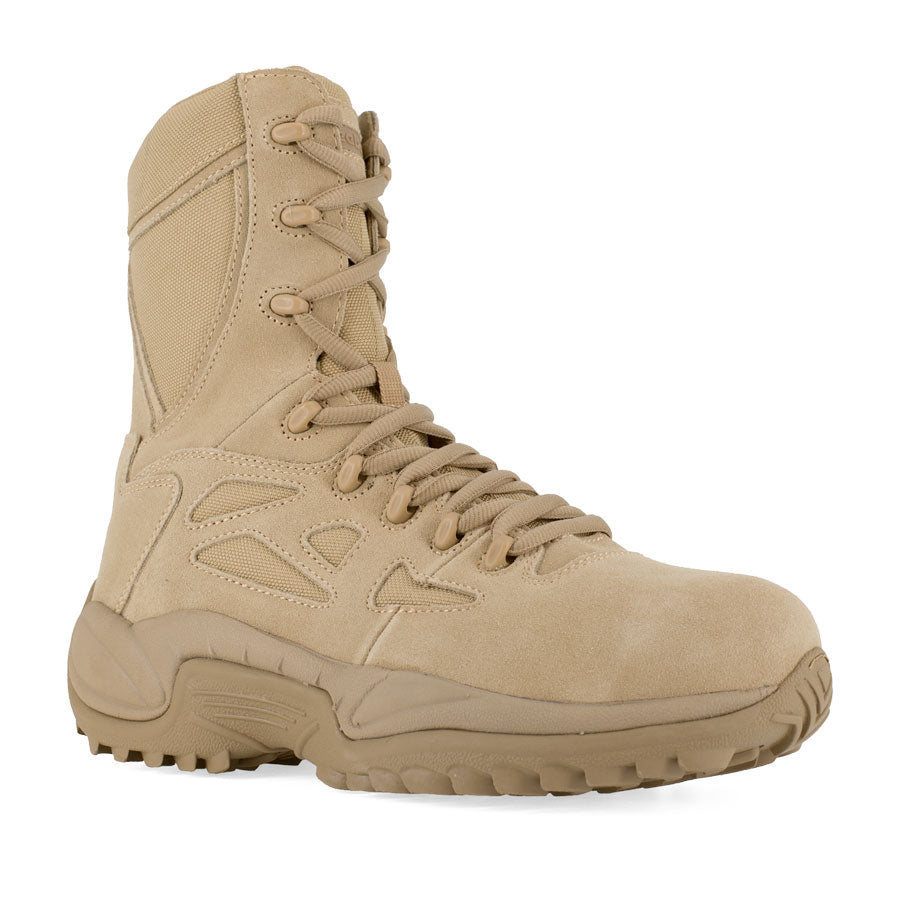 Reebok Tactical Rapid Response 8 Inch Stealth Boot Composite Toe with Side Zip - Desert Tan