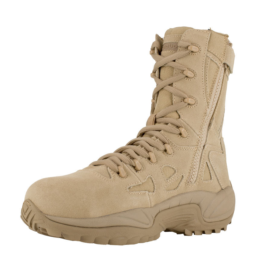 Reebok Tactical Rapid Response 8 Inch Stealth Boot Composite Toe with Side Zip - Desert Tan