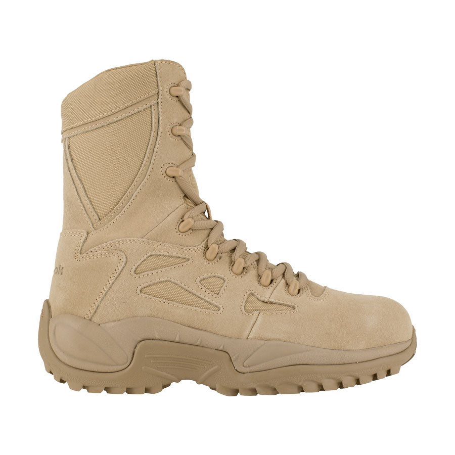 Reebok Tactical Rapid Response 8 Inch Stealth Boot Composite Toe with Side Zip - Desert Tan