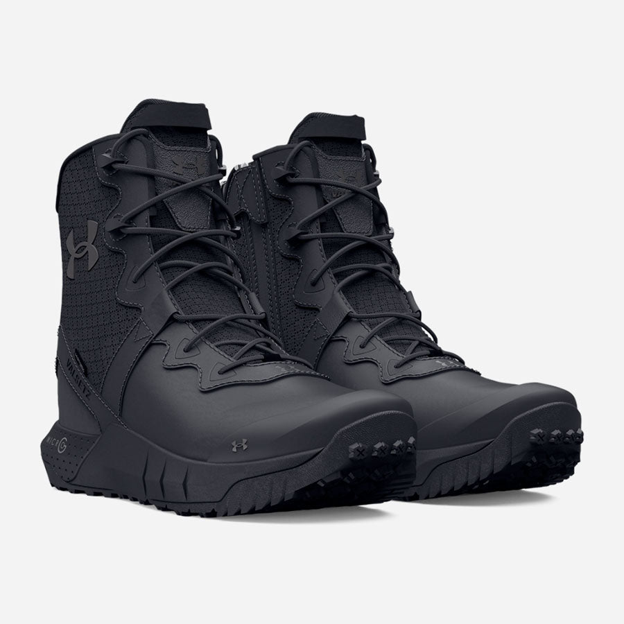 Under Armour Men's Micro G Valsetz Leather Waterproof Zip Tactical Boots Black