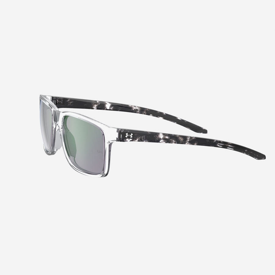 Under Armour UA Hustle Mirror Sunglasses Crystal Black Frame, Green Mirror Lens Tactical Gear Australia Supplier Distributor Dealer