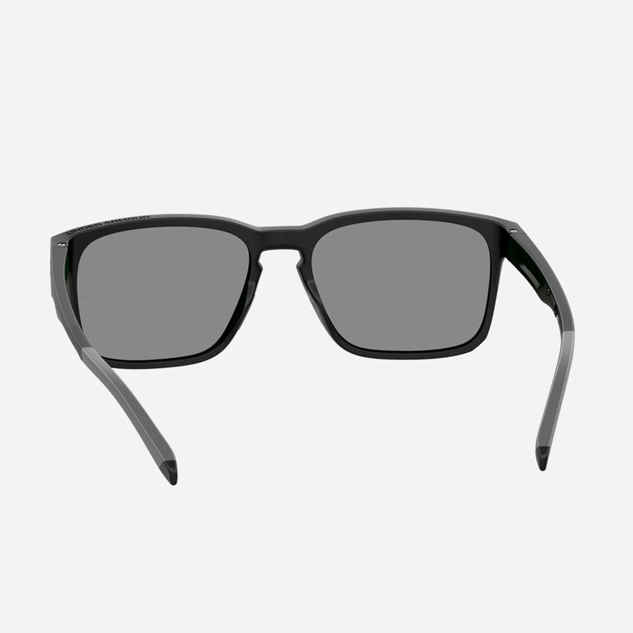 Under Armour UA Assist 2 Sunglasses Shiny Black Frame Emerald Mirror Lens
