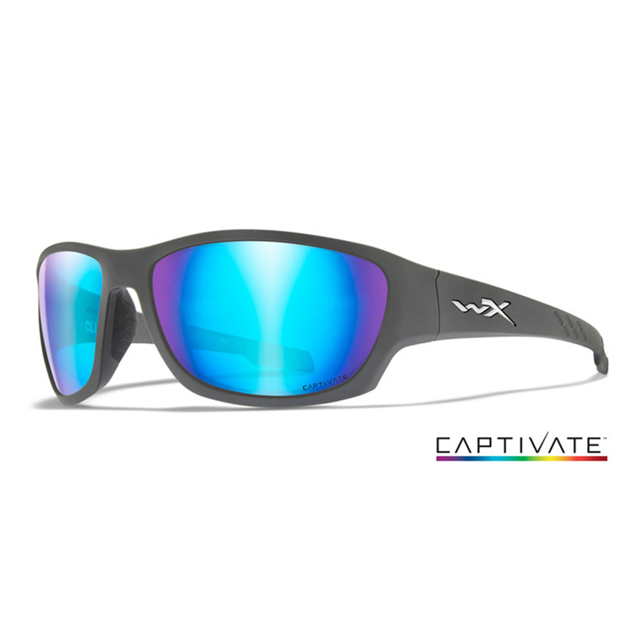 Wiley X Climb Captivate Polarised Blue Mirror Lens w/ Matte Grey Frame
