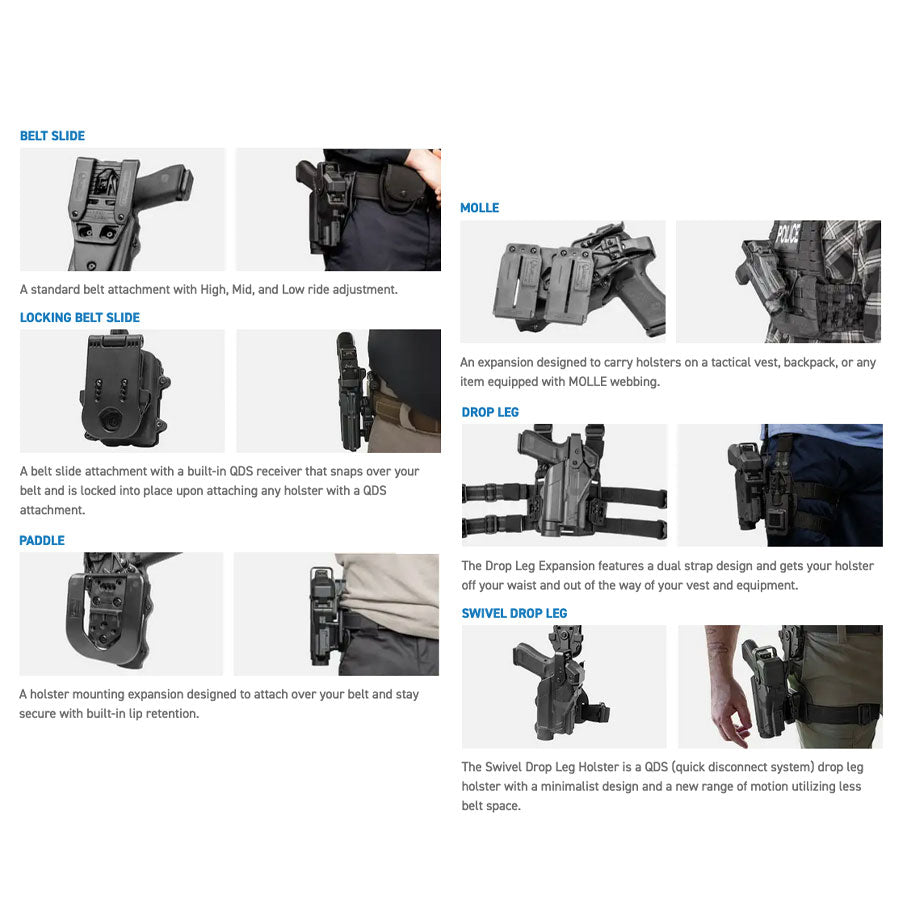 Alien Gear Rapid Force Duty Holster for Glock 17 - Matte Finish Level 3 Retention Light Bearing