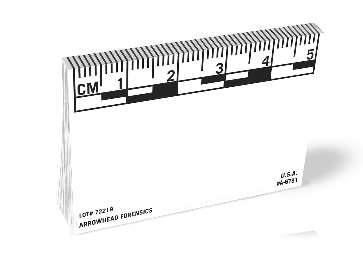 Arrowhead Forensics Adhesive Certified Scale Note Pad - White - 5cm/mm - 50/pad A-6781 Crime Scene Investigation Arrowhead Forensics Tactical Gear Supplier Tactical Distributors Australia