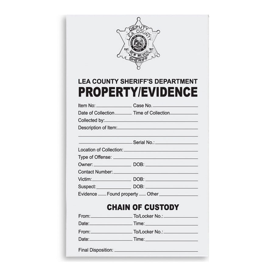 Arrowhead Forensics Evidence "Custom" Chain of Custody Label 4” x 6” - 100/pk Crime Scene Investigation Arrowhead Forensics Tactical Gear Supplier Tactical Distributors Australia