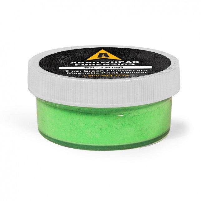 Arrowhead Forensics Fluorescent Magnetic Latent Fingerprint Powder Crime Scene Investigation Arrowhead Forensics Green Fluorescent 2 oz Tactical Gear Supplier Tactical Distributors Australia