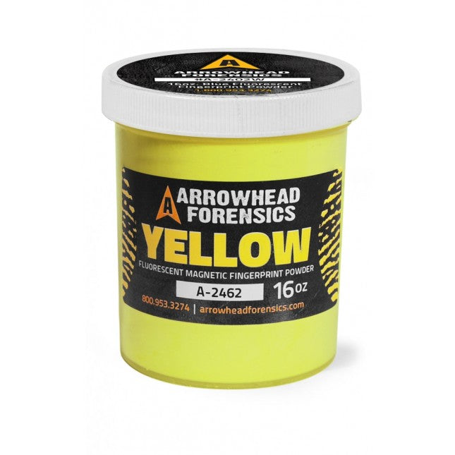 Arrowhead Forensics Fluorescent Magnetic Latent Fingerprint Powder Crime Scene Investigation Arrowhead Forensics Yellow Fluorescent 16 oz Tactical Gear Supplier Tactical Distributors Australia