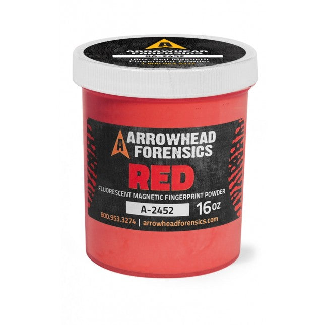 Arrowhead Forensics Fluorescent Magnetic Latent Fingerprint Powder Crime Scene Investigation Arrowhead Forensics Red Fluorescent 16 oz Tactical Gear Supplier Tactical Distributors Australia