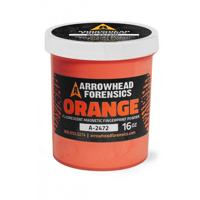 Arrowhead Forensics Fluorescent Magnetic Latent Fingerprint Powder Crime Scene Investigation Arrowhead Forensics Orange Fluorescent 16 oz Tactical Gear Supplier Tactical Distributors Australia