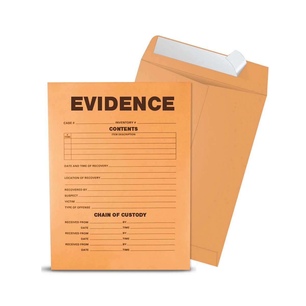 Arrowhead Forensics Printed Evidence Envelopes 100 pack Crime Scene Investigation Arrowhead Forensics Tactical Gear Supplier Tactical Distributors Australia