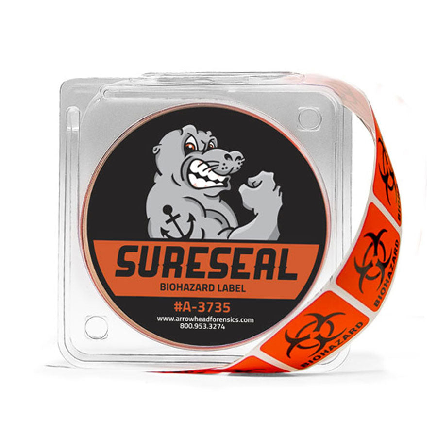 Arrowhead Forensics SureSeal Biohazard Labels on Rolls 1.5" x 1.5" - 250/roll Crime Scene Investigation Arrowhead Forensics Tactical Gear Supplier Tactical Distributors Australia