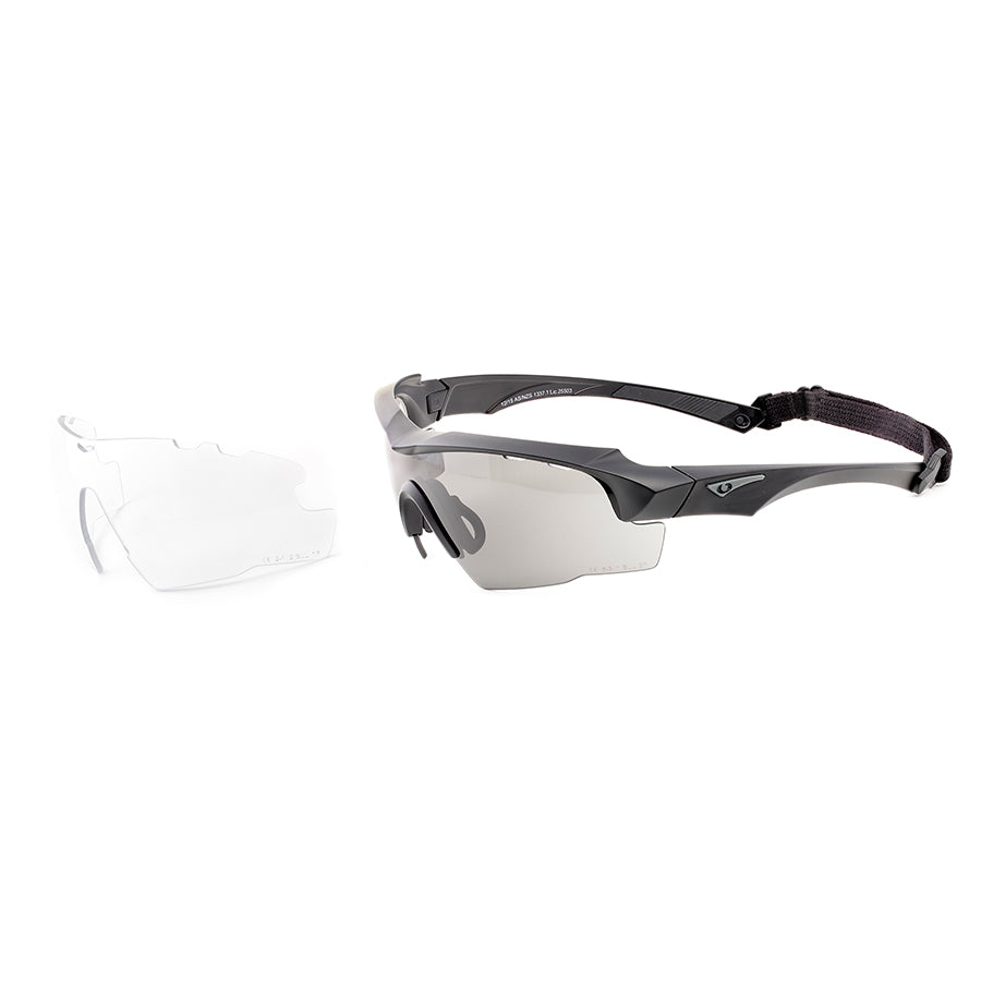 Blueye Tactical Jager Tactical Ballistic Compliant Eyewear Matte Black Frame Eyewear Blueye Tactical 2 Lens - Smoke and Clear Tactical Gear Supplier Tactical Distributors Australia