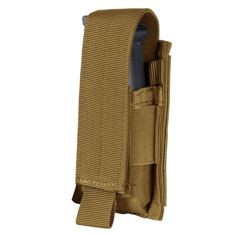 Condor Single Pistol Mag Pouch Coyote Brown Accessories Condor Outdoor Tactical Gear Supplier Tactical Distributors Australia